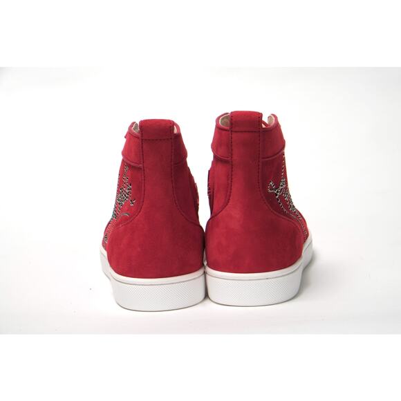 Christian Louboutin Loubi Red Version Navy Louis Strass Flat Shoes main image 4